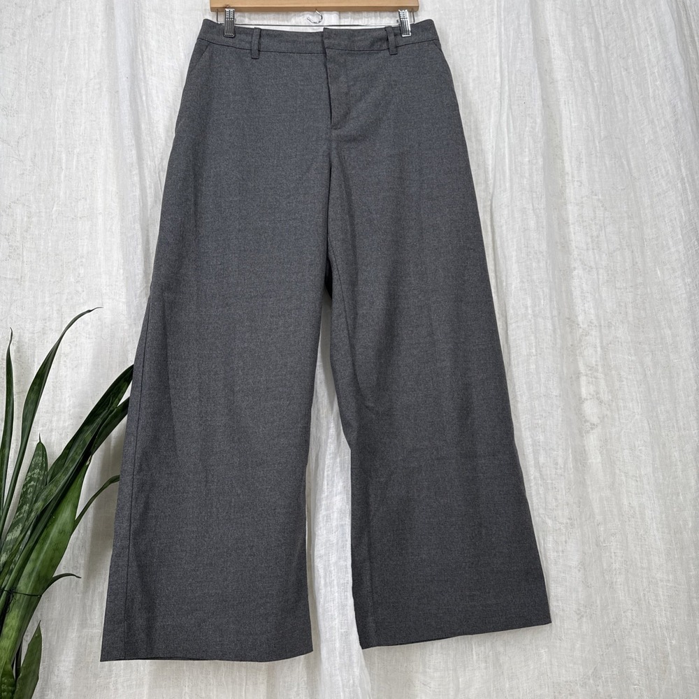 Gap Wide Leg Trouser Pants Womens Petite 12 90s Minimalist Career Office Pockets